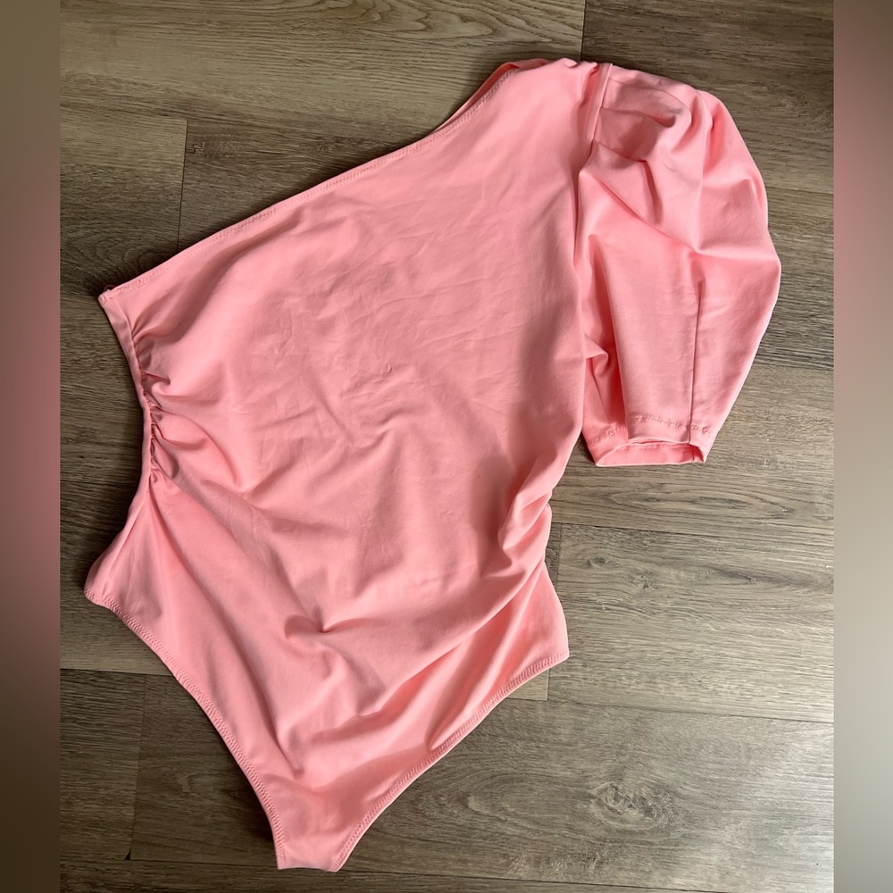Free People-Intimately Pink Bodysuit Asymmetrical One Piece